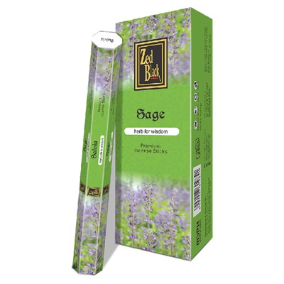 SAGE Premium Incense Sticks, Zed Black (ШАЛФЕЙ премиум благовония палочки, Зед Блэк), уп. 20 палочек.