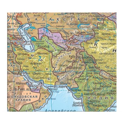 Карта-пазл Азии (фрагменты по странам) 33х30см.