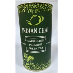 Indian Chai DARJEELING Premium GREEN TEA, Bharat Bazaar (ДАРДЖИЛИНГ Премиум, ЗЕЛЕНЫЙ ЧАЙ, Бхарат Базаар), банка 100 г.