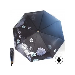 Зонт женский ТриСлона-L 3680 А,  R=60см,  суперавт;  8спиц,  3слож,   набивной "Эпонж",  панорамный,  синий 241652