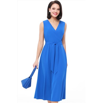Платье запашное синее с поясом