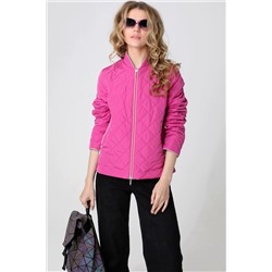 Демисезонная куртка-жакет тёмно-розового цвета 24122