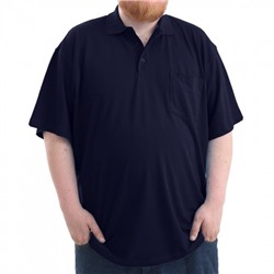 Рубашка-поло большого размера "Asia mix" (пике, темно-синий)