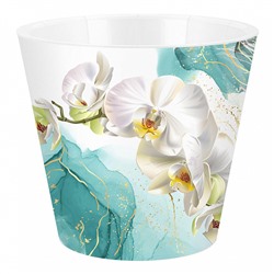 Горшок для цветов InGreen London Orchid Deco 160 мм 1,6 л, с дренажной вставкой IG619610520 голубая орхидея