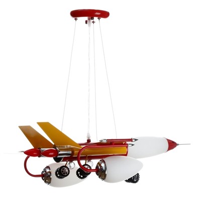 Светильник "Красный самолет" 5x40Вт E14 красный 63х63х70 см.