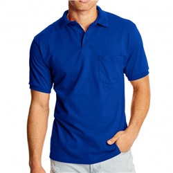 Рубашка-поло с карманом (Fayz-M), пике, синий