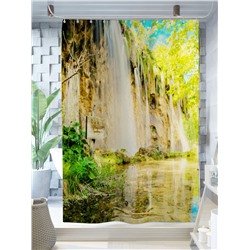 Фотоштора для ванной Зеленый водопад