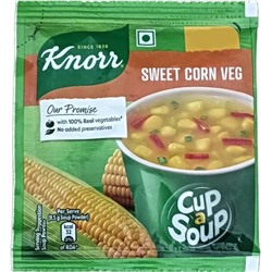 SWEET CORN VEG Cup a Soup, Knorr (СЛАДКАЯ КУКУРУЗА суп для заваривания в чашке, Кнорр), 9,5 г.