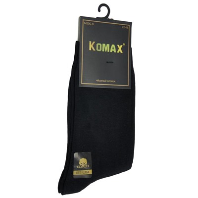 Носки  Муж.  Р-р 42-48 KOMAX (85%хлопок,10%полиам.,5%лайкра) черный M500-B