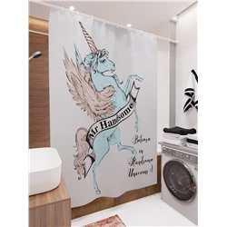 Фотоштора для ванной Единорог с крыльями