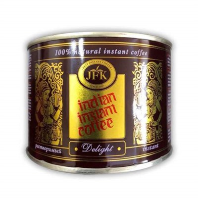 DELIGHT Indian Instant Coffee Powder JFK (Кофе растворимый, порошкообразный Инстант Делайт), 45 г.