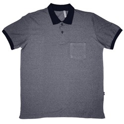 Рубашка-поло большого размера с карманом (Fayz-M), темно-синий синий