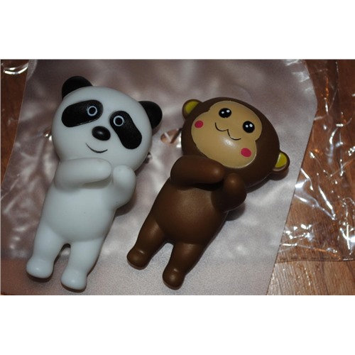 Набор держателей для зубных щеток "Панда и обезьянка" (на присосках)