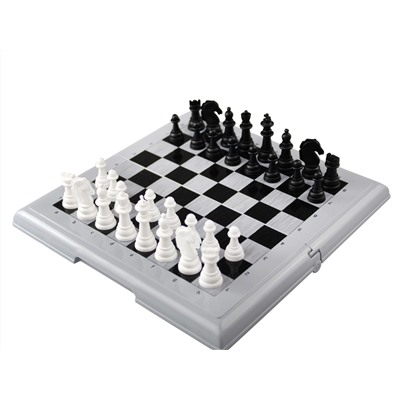 Шахматы в серой пластиковой коробке (большие)