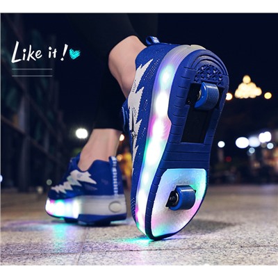 Роликовые кроссовки с LED подсветкой ( два колеса) В 802