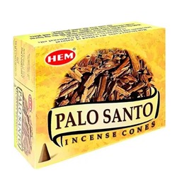 Hem Incense CONES PALO SANTO (Благовония конусы ПАЛО САНТО, Хем), уп. 10 конусов.