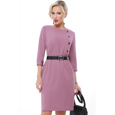Тёмно-розовое платье с рукавом три четверти