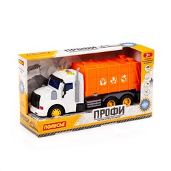 322800 Полесье "Профи", автомобиль коммунальный инерционный (со светом и звуком) (оранжевый) (в коробке)
