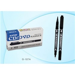 Маркер CD/DVD двусторонний 1-0.5 мм черный G-107A/чёрн/ Basir