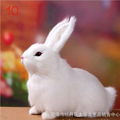 Фигурка Белый кролик из натурального меха h1125