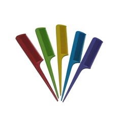 Расческа пластиковая плоская с ручкой Тонкая MIX 5цветов 20см 17-20 (выпис.по 2шт)