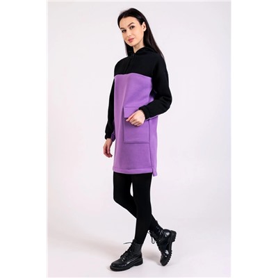 Платье женское Текс-Плюс, цвет черный фиолетовый