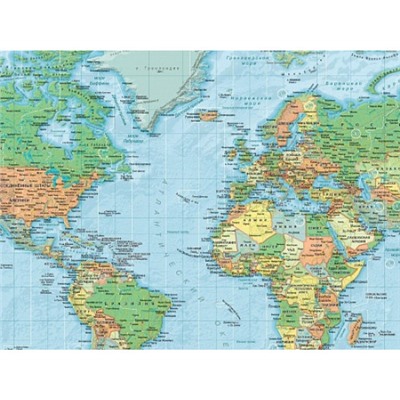 Настольная политическая карта мира односторонняя (69 млн) 58х41см.