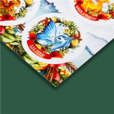 Наклейки для цветов и подарков "Дракоша", 16 × 9,5 см