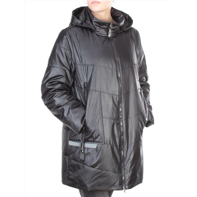 22-303 BLACK Куртка демисезонная женская AKiDSEFRS (100 гр.синтепона) размер 54