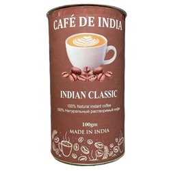 Cafe De India INDIAN CLASSIC, Bharat Bazaar (100% Натуральный растворимый кофе, Бхарат Базаар), 100 г.