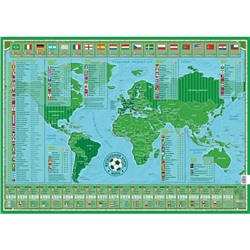 Футбольная карта мира настольная 58х41см.