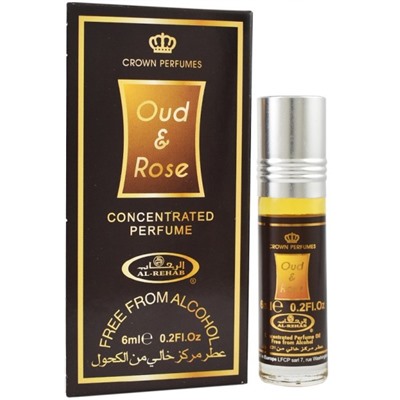 Al-Rehab Concentrated Perfume OUD & ROSE (Масляные арабские духи УД и РОЗА (унисекс), Аль-Рехаб), 6 мл.