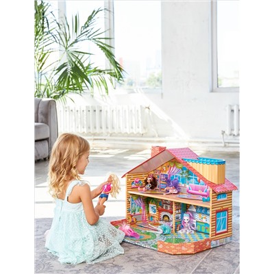 Кукольный  двухэтажный домик быстрой сборки «Дача» Серия Dream House