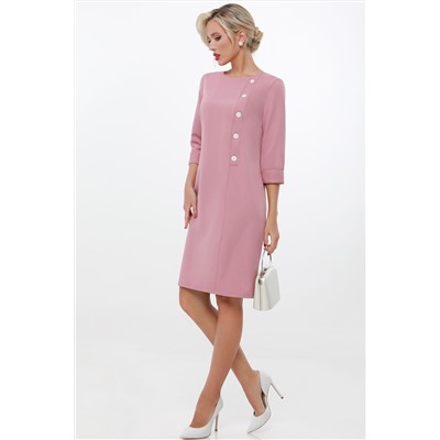 Розовое платье с рукавом три четверти