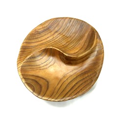 Тарелка декоративная ИНЬ-ЯН из массива дерева вяз (ручная работа, 25 на 4 см.), 1 шт.
