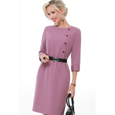Тёмно-розовое платье с рукавом три четверти