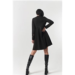 Платье повседневное свободное с длинным рукавом черное