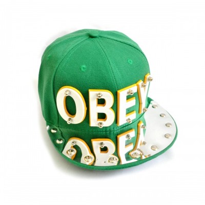 Бейсболка 3D "OBEY", хром (green)