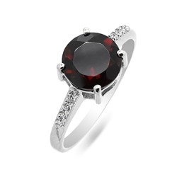 Кольцо из серебра гранат, Леони