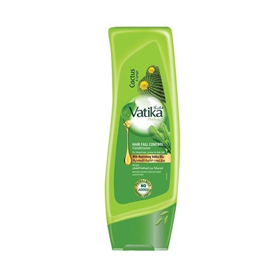 Vatika CACTUS AND GERGIR Hair Fall Control Conditioner, Dabur (Ватика КАКТУС И РУККОЛА Кондиционер КОНТРОЛЬ ВЫПАДЕНИЯ для ломких, выпадающих и ослабленных волос, Дабур), 200 мл.