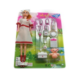 Кукла Медсестра + аксессуары 31*25см / блистер 235F-1