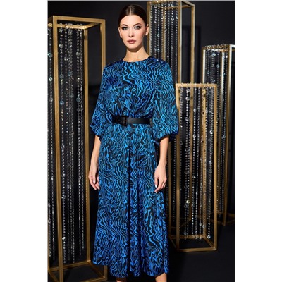 DiLiaFashion 0674 мультидизайн_синий, Платье