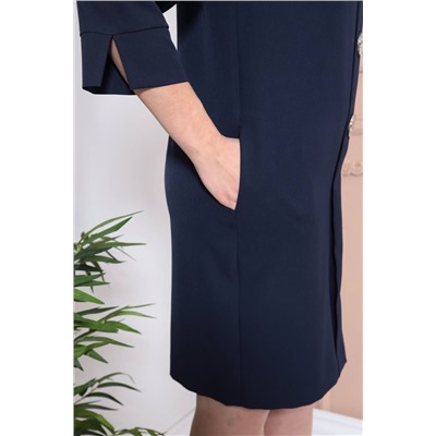 Moda Versal П2364 т.синий+пуговицы_серебро, Платье