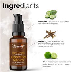DARK CIRCLES CORRECTION Under Eye Serum, Luster (Сыворотка против ТЁМНЫХ КРУГОВ вокруг глаз, Ластер), 30 мл.