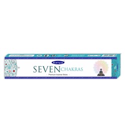 SEVEN CHAKRAS Premium Incense Sticks, Satya (СЕМЬ ЧАКР премиальные благовония, Сатья), 15 г.