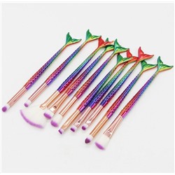 SALE! Набор кистей для макияжа, "Русалка", 10 штук. Цвета в ассортименте.