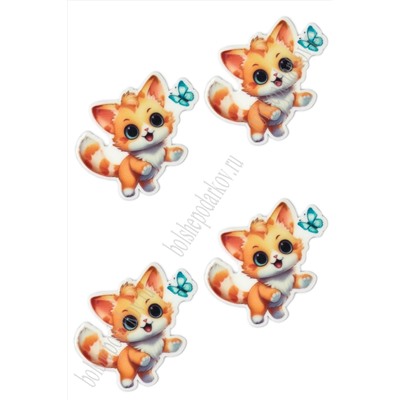 Кабошон-вырубка "Котёнок" 3,8*3 см (10 шт) SF-6034, №14