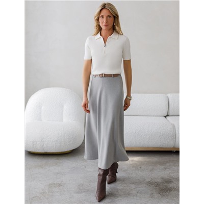 Джемпер-поло с застежкой на молнии из хлопка с кашемиром