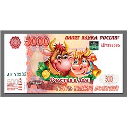 Магнит Символ года "5000Р Счастья в Дом!" НГ21-Р5-03