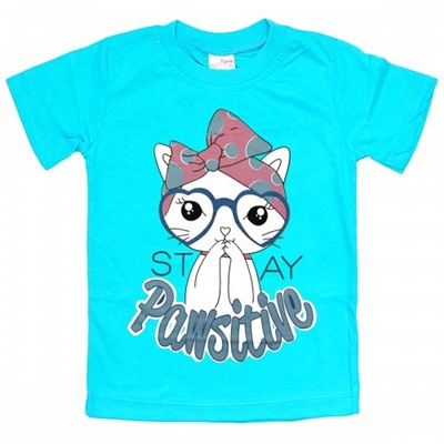 Футболка для девочки "Stay Pawsitive"